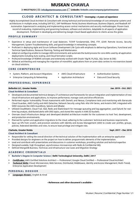 Cloud Architect & Consultant Resume Examples & Template (with job winning tips)