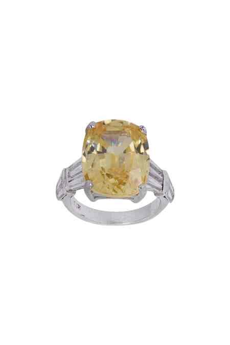 Buy Silver Plated Stone Ring by Mon Tresor Online at Aza Fashions.