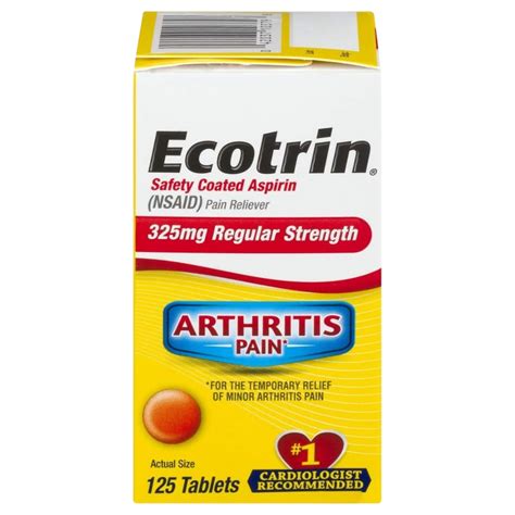 Aspirina Ecotrin 325mg 125 tabletas recubiertas | Farmacia Savia ...
