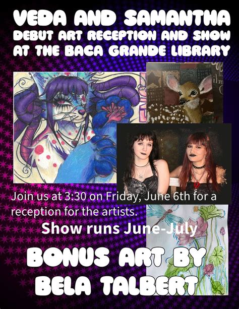 Veda, Samantha and Belas Art Show!, Baca Grande Library, Crestone, 6 ...