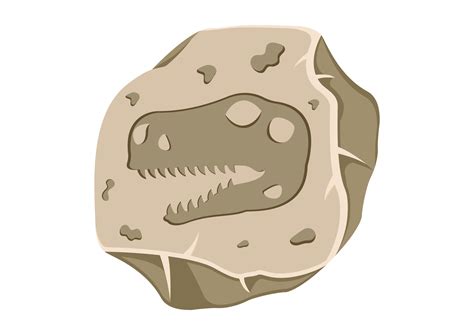 Ancient Dinosaur Head Fossil Clipart. Extinct Paleontology Vector ...