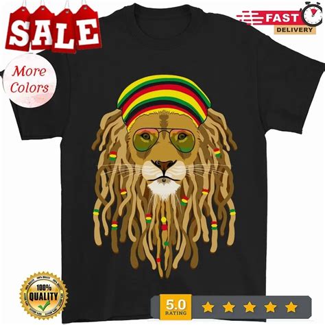 Hot Trending Tee With Dreadlock Rasta Lion Jamaica Jamaican Mens T ...