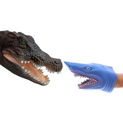 Buy Meifen Shark Hand Puppet Toys, Crocodile Hand Puppet?Soft Rubber ...