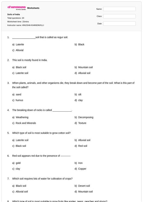 50+ Soils worksheets for Class 4 on Wayground | Free & Printable