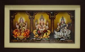 Puja N Pujari God Photo Frames Lakshmi, Ganesh, Saraswati Photo Frame ...