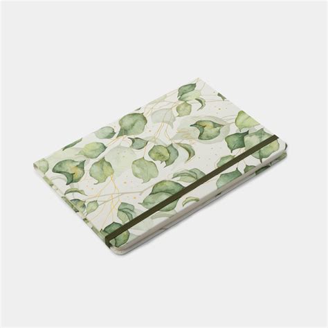 Libreta ejecutiva de 20 x 14 cm diseño hojas verdes