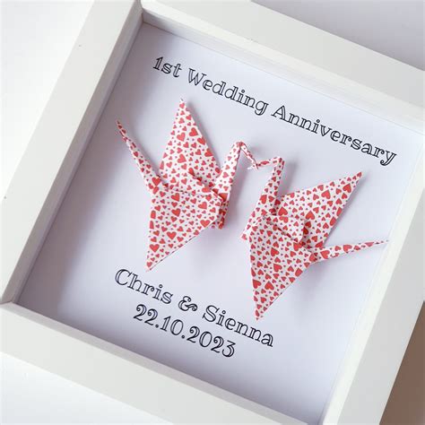 Personalised 1st Paper Wedding Anniversary Gift Frame for Wife Husband ...