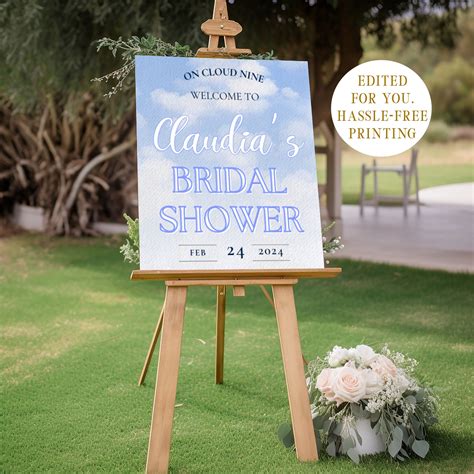 On Cloud Nine Bridal Shower Welcome Sign Digital Download - Etsy ...