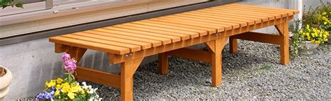 Takasho Wooden Divan Bench - Natural Wood Indoor/Outdoor Seating for ...