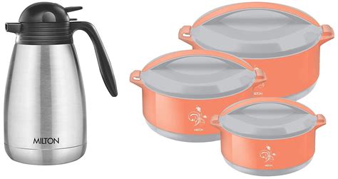 Buy MILTON Divine Jr Inner Steel Casserole Gift Set of 3, Orange ...