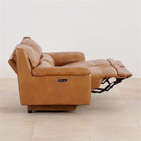 Buy (Refurbished) Reims Half Leather 3-Seater Electric Recliner Sofa ...