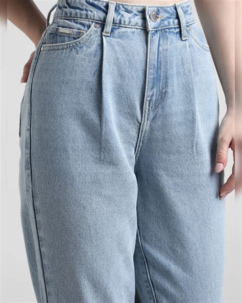 Light Blue High Rise Mom Fit Jeans