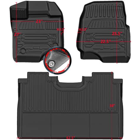 Torcia 3D Truck Floor Mats Custom Fit 2015-2024 Ford F-150 SuperCrew ...