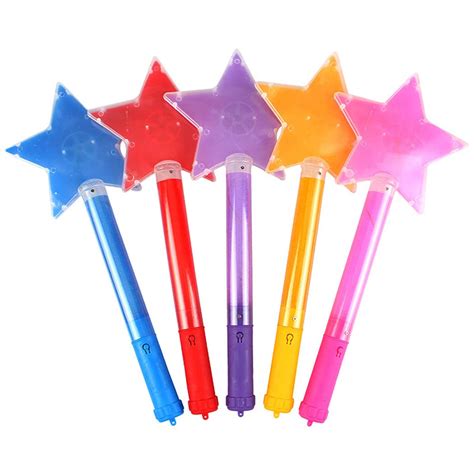 YHomU Glow Star Wand Bright 5PCS Durable Interactive LED Glowing Wand ...