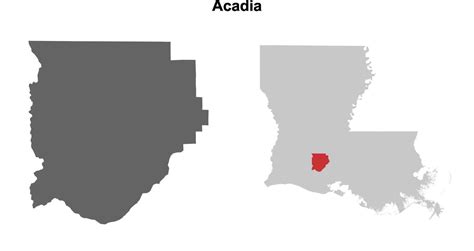 Acadia Parish, Louisiana blank outline map set 52839411 Vector Art at ...