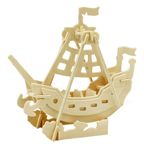 Buy Wooden Simulation Sea Rover Assembly Puzzle Model 3D Boat Puzzles ...