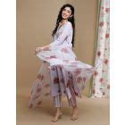 White Beige Hand Block Printed Kota Cotton Dupatta