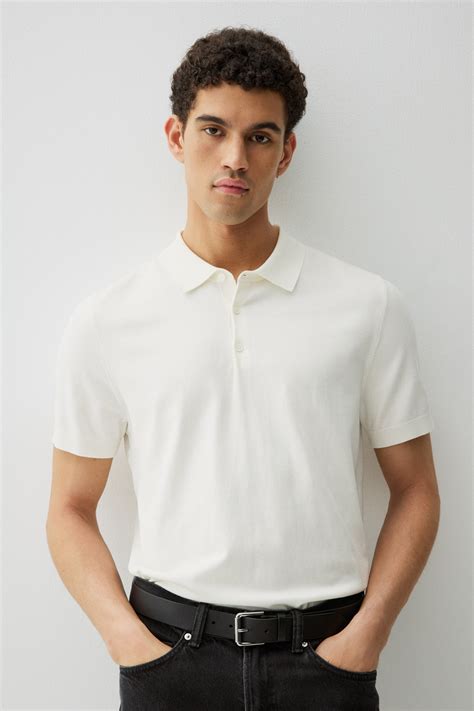 Slim Fit Polo Shirt - White - Men | H&M US