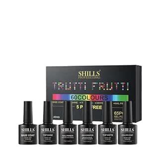 Buy Shills Professional Trutti Frutti Gel Polish Kit, 65 Pieces (Black ...