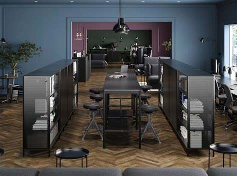 Office furniture for a drop-in co-working space - IKEA