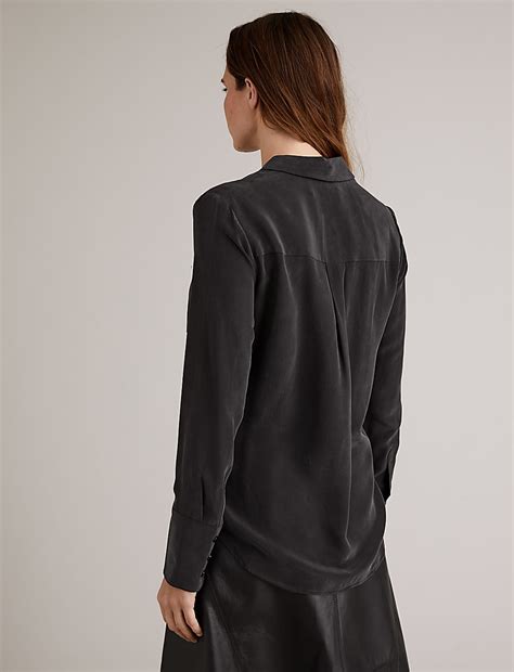 Buy Pure Silk Long Sleeve Shirt at Marks & Spencer