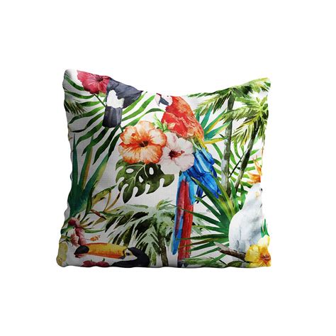 Buy IndiPrints Jute Fabric Cushion Cover Birds Pattern Cushion Cover ...