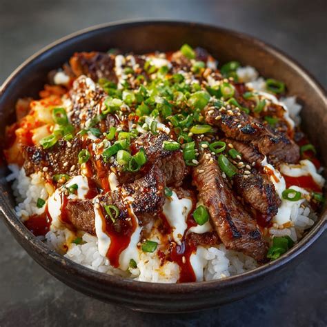 Korean BBQ Steak Rice Bowls