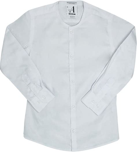 Amazon.com: Alviso Boys White Long Sleeve Slim Fit Dress Shirt with No ...