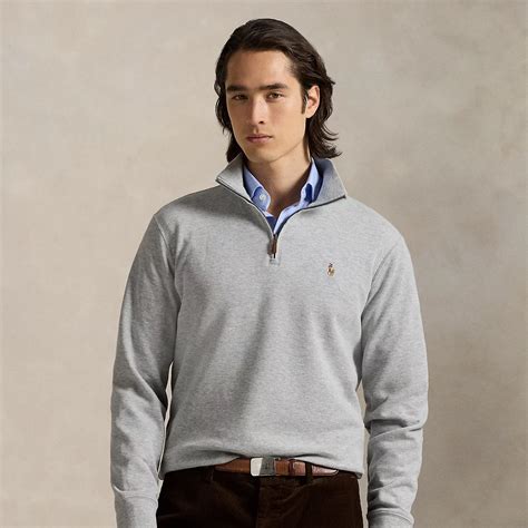 Polo Ralph Lauren Estate-rib Quarter-zip Pullover In Andover Heather ...