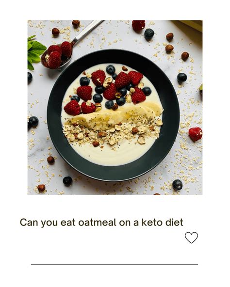 Can you eat oatmeal on a keto diet: Low Carb Recipe