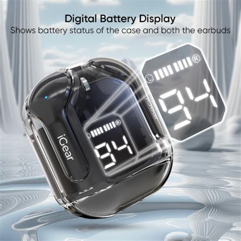 Buy iGear Crystal iG-1025 True Wireless Earbuds, Transparent Charging ...
