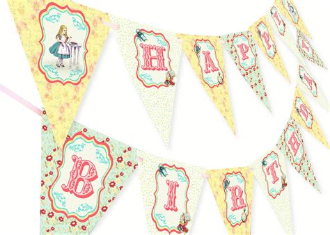 Pop Parties Alice In Wonderland Happy Birthday Banner | Desertcart INDIA