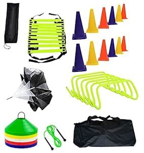 Advanced Sports Complete Agility Training Kit: 4m Ladder, 20 Saucers, 6 ...