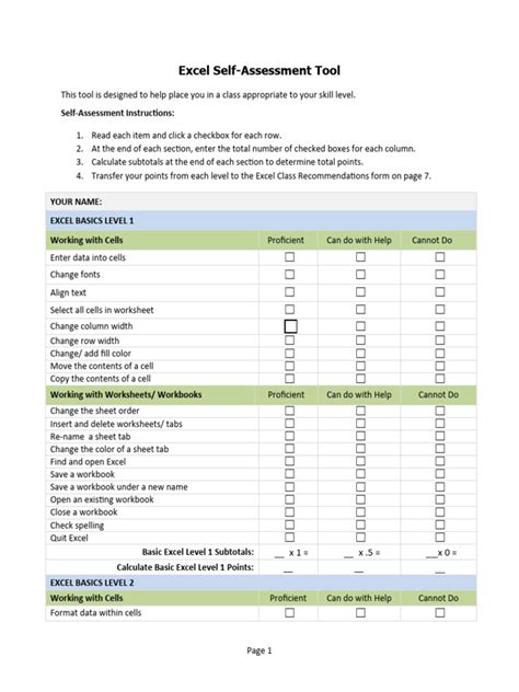 Excel Assessment Tool | PDF | Microsoft Excel | Worksheet