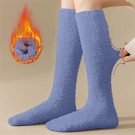 YOTMKGDO Fuzzy Socks for Women, Women Fluffy Winter Socks Warm Knee ...