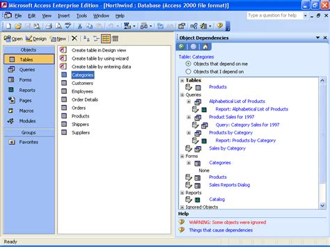 Microsoft Access 2003 - Create a Table