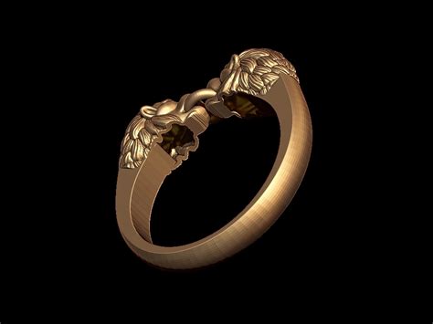 Unique Lion Ring 3D Model STL File