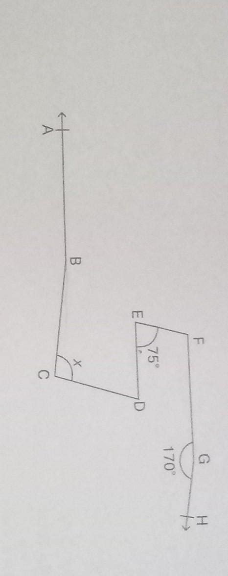 Find the angle x, if EF || CD. GH || BC and AB || ED || FG in the given ...