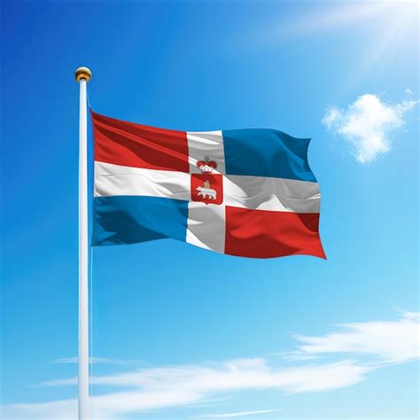 Waving flag of perm is a region of russia on flagpole | Premium AI ...
