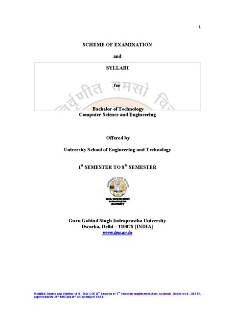 Syllabus CSE- 8th Semester - Modified Scheme and Syllabus of B. Tech ...