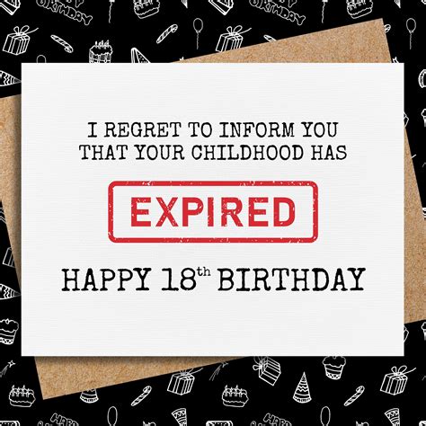 18th Birthday Card | Your Childhood Has Expired | Funny Birthday Card for Her | for Him | 18th ... - what happens when green card expires