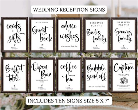 Cards and Gifts Sign Wedding Template Wedding Reception Sign Bundle ...