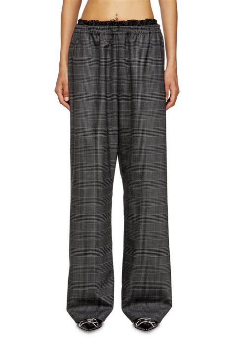 Women's Wool pants with welt pockets | Black | Diesel