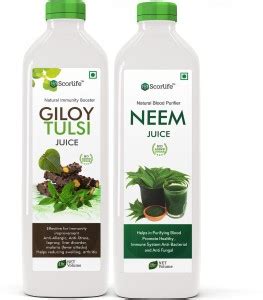 Scorlife Giloy Tulsi Juice (1 L) & Neem Juice (1 L) Price in India ...