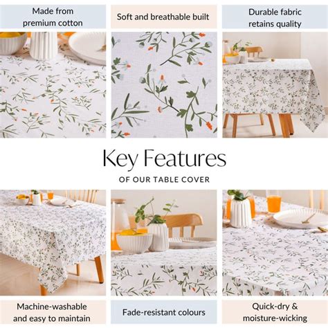 Arancia 8 Seater Floral Cotton Table Cover 274x152cm Online - Premium ...