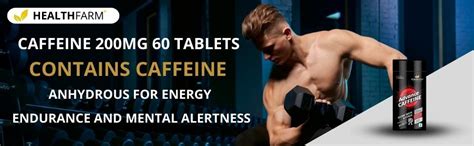 Healthfarm Caffeine 200 mg Pills - Fast Acting Energy Supplement for ...