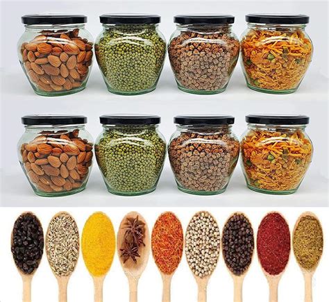Buy PRAMUKH FASHION Pot Matka Glass Jars Kitchen Black Air Tight lid ...