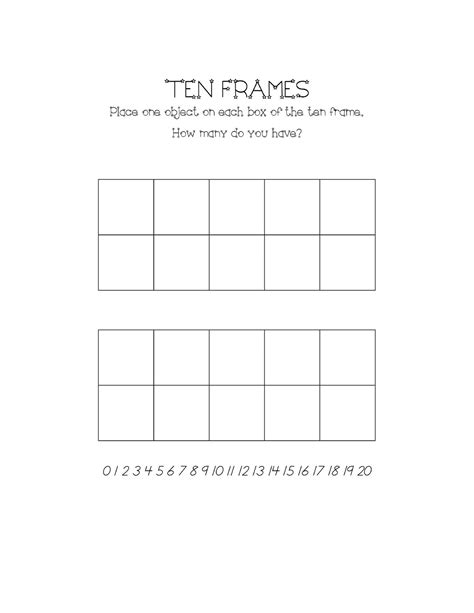 Ten Frames Printable