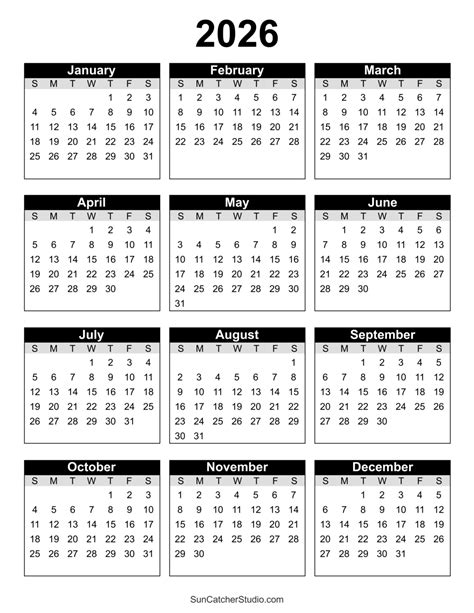 Printable Calendar 2026 Big Squares - Printable We Love Printables