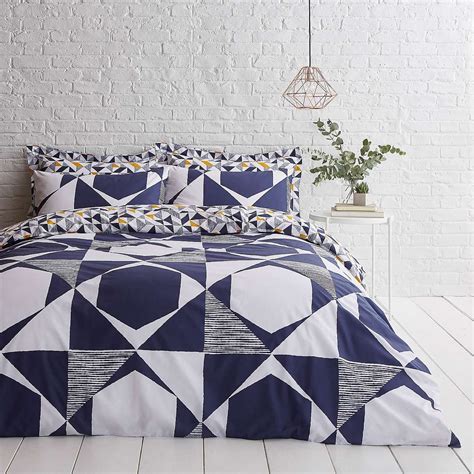 Elements Jaxson Reversible Navy Duvet Cover and Pillowcase Set | Dunelm ...